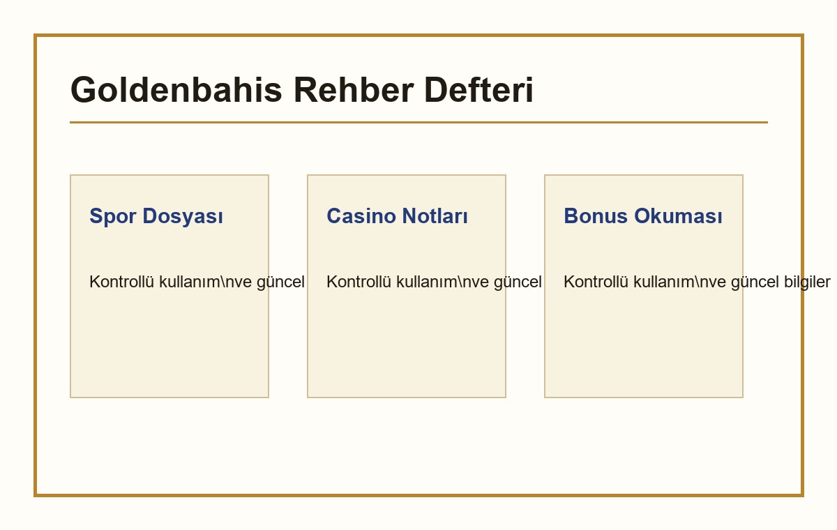 Goldenbahis rehber defteri